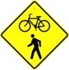 W11 15 bike pedestrian crossing symbol