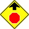 W3 1S stop ahead symbol with arrow