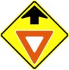 W3 2S yield ahead symbol with arrow