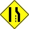 W4 2r lane ends merge left symbol