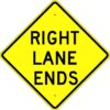 W9 1 right lane ends