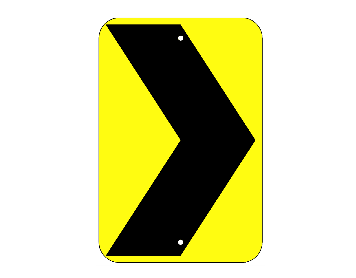 Chevron Sign (W18) Cheap Street Signs