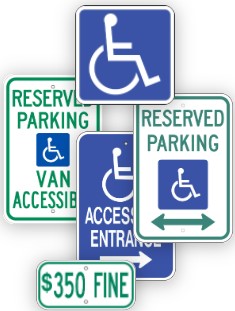 handicap signs collage