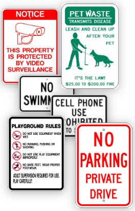 restriction signs collage