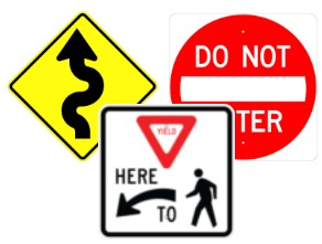road signs collage
