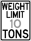 R12 1 weight limit custom tons sign