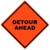 detour ahead roll up sign
