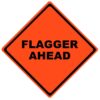 flagger ahead roll up sign