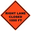 right lane closed 1000 ft roll up sign