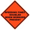speeding fines doubled roll up sign