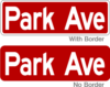 street name sign red