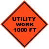 utility work 1000 ft roll up sign