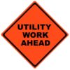 utility work ahead roll up sign