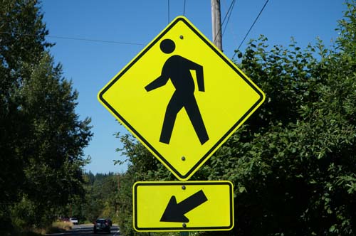 pedestrian crosswalk road sign