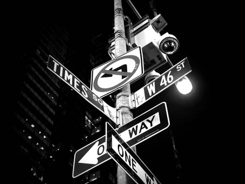 times square street signs