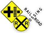 railroad crossing signs collage1