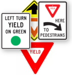 yield sign collage
